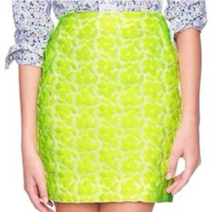 J.CREW Floral Neon Chartreuse Mini Skirt